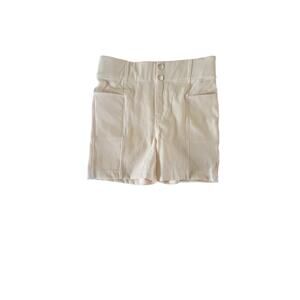 Rae Mode Large Cream Sculpted Shorts Stretch Cotton Blend High Rise